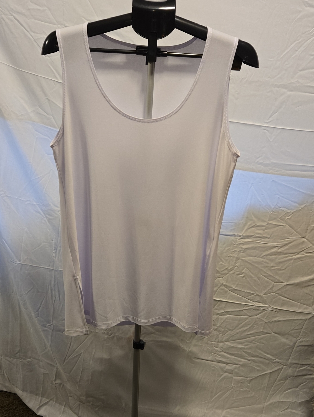 Slinky Brand White Scoop Neck Tank Top